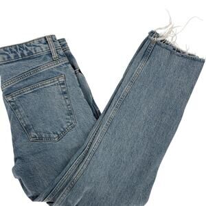 TOPSHOP Straight Leg Jeans Size 26 Denim Jean Raw Hem W 26 L 31